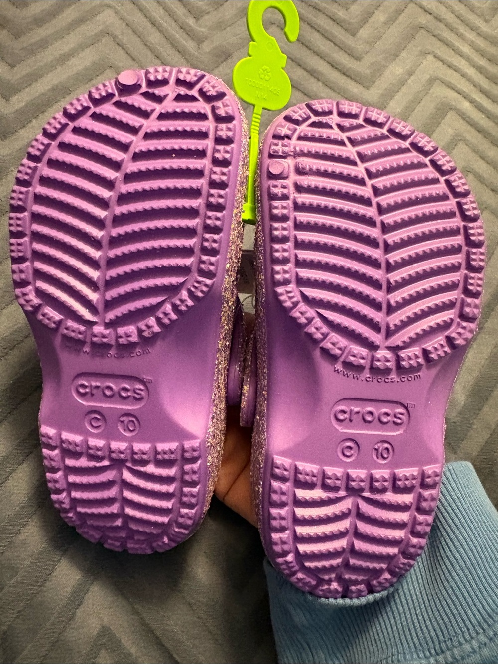 Crocs NWT Toddler Fantasy Chunky Glitter Purple Classic Clog Size 10 - Picture 6 of 6